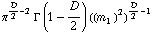 π^(��/2 - 2) Γ (1 - D/2) ((m _ 1^(�   ))^2)^(��/2 - 1)