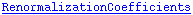RenormalizationCoefficients