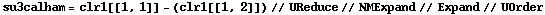 su3calham = clr1[[1, 1]] - (clr1[[1, 2]]) // UReduce // NMExpand // Expand // UOrder