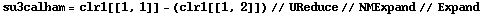 su3calham = clr1[[1, 1]] - (clr1[[1, 2]]) // UReduce // NMExpand // Expand