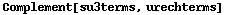 Complement[su3terms, urechterms]