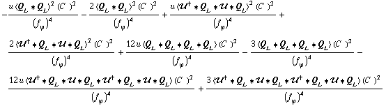 -(u < Q _ L '6 Q _ L >^2 (C^(  ))^2)/(f _ ϕ^(�   ))^4 - (2 < Q _ L '6 Q _ L >^2 (C^(  ))^2)/(f _ ϕ^(�   ))^4 + (u < ��^† '6 Q _ L '6 �� '6 Q _ L >^2 (C^(  ))^2)/(f _ ϕ^(�   ))^4 + (2 < ��^† '6 Q _ L '6 �� '6 Q _ L >^2 (C^(  ))^2)/(f _ ϕ^(�   ))^4 + (12 u < Q _ L '6 Q _ L '6 Q _ L '6 Q _ L > (C^(  ))^2)/(f _ ϕ^(�   ))^4 - (3 < Q _ L '6 Q _ L '6 Q _ L '6 Q _ L > (C^(  ))^2)/(f _ ϕ^(�   ))^4 - (12 u < ��^† '6 Q _ L '6 �� '6 Q _ L '6 ��^† '6 Q _ L '6 �� '6 Q _ L > (C^(  ))^2)/(f _ ϕ^(�   ))^4 + (3 < ��^† '6 Q _ L '6 �� '6 Q _ L '6 ��^† '6 Q _ L '6 �� '6 Q _ L > (C^(  ))^2)/(f _ ϕ^(�   ))^4