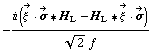 -(i (Overscript[ξ^( ), ->] &middot; Overscript[σ, ->] '6 H _ L - H _ L '6 Overscript[ξ^( ), ->] &middot; Overscript[σ, ->]))/(2^(1/2) f)