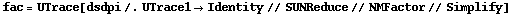 fac = UTrace[dsdpi /. UTrace1 -> Identity // SUNReduce // NMFactor // Simplify]