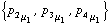 {p _ 2 _ μ _ 1, p _ 3 _ μ _ 1, p _ 4 _ μ _ 1}