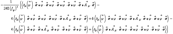 -1/(240 (f _ ϕ^(�   ))^3) (< ∂ _ μ(Overscript[ϕ^( ), ->]) &middot; Overscript[σ, ->] '6 Overscript[ϕ^( ), ->] &middot; Overscript[σ, ->] '6 Overscript[ϕ^( ), ->] &middot; Overscript[σ, ->] '6 Overscript[ϕ^( ), ->] &middot; Overscript[σ, ->] '6 Overscript[ϕ^( ), ->] &middot; Overscript[σ, ->] '6 Overscript[A^( ) _ μ, ->] &middot; Overscript[σ, ->] > - 4 < ∂ _ μ(Overscript[ϕ^( ), ->]) &middot; Overscript[σ, ->] '6 Overscript[ϕ^( ), ->] &middot; Overscript[σ, ->] '6 Overscript[ϕ^( ), ->] &middot; Overscript[σ, ->] '6 Overscript[ϕ^( ), ->] &middot; Overscript[σ, ->] '6 Overscript[A^( ) _ μ, ->] &middot; Overscript[σ, ->] '6 Overscript[ϕ^( ), ->] &middot; Overscript[σ, ->] > + 6 < ∂ _ μ(Overscript[ϕ^( ), ->]) &middot; Overscript[σ, ->] '6 Overscript[ϕ^( ), ->] &middot; Overscript[σ, ->] '6 Overscript[ϕ^( ), ->] &middot; Overscript[σ, ->] '6 Overscript[A^( ) _ μ, ->] &middot; Overscript[σ, ->] '6 Overscript[ϕ^( ), ->] &middot; Overscript[σ, ->] '6 Overscript[ϕ^( ), ->] &middot; Overscript[σ, ->] > - 4 < ∂ _ μ(Overscript[ϕ^( ), ->]) &middot; Overscript[σ, ->] '6 Overscript[ϕ^( ), ->] &middot; Overscript[σ, ->] '6 Overscript[A^( ) _ μ, ->] &middot; Overscript[σ, ->] '6 Overscript[ϕ^( ), ->] &middot; Overscript[σ, ->] '6 Overscript[ϕ^( ), ->] &middot; Overscript[σ, ->] '6 Overscript[ϕ^( ), ->] &middot; Overscript[σ, ->] > + < ∂ _ μ(Overscript[ϕ^( ), ->]) &middot; Overscript[σ, ->] '6 Overscript[A^( ) _ μ, ->] &middot; Overscript[σ, ->] '6 Overscript[ϕ^( ), ->] &middot; Overscript[σ, ->] '6 Overscript[ϕ^( ), ->] &middot; Overscript[σ, ->] '6 Overscript[ϕ^( ), ->] &middot; Overscript[σ, ->] '6 Overscript[ϕ^( ), ->] &middot; Overscript[σ, ->] >)