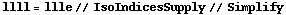llll = llle // IsoIndicesSupply // Simplify