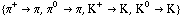 {π^+ -> π, π^0 -> π, K^+ -> K, K^0 -> K}
