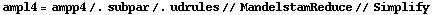 ampl4 = ampp4 /. subpar /. udrules // MandelstamReduce // Simplify