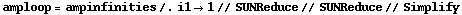amploop = ampinfinities /. i1 -> 1 // SUNReduce // SUNReduce // Simplify