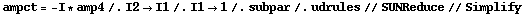 ampct = -I * amp4 /. I2 -> I1 /. I1 -> 1 /. subpar /. udrules // SUNReduce // Simplify