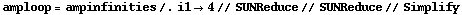 amploop = ampinfinities /. i1 -> 4 // SUNReduce // SUNReduce // Simplify