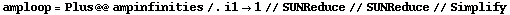 amploop = Plus @@ ampinfinities /. i1 -> 1 // SUNReduce // SUNReduce // Simplify