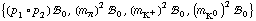 {(p _ 1 &deg; p _ 2) !, _ 0^(  ), (m _ π^(�   ))^2 !, _ 0^(  ), (m _ K^+^(�   ))^2 !, _ 0^(  ), (m _ K^0^(�   ))^2 !, _ 0^(  )}