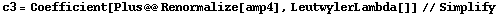 c3 = Coefficient[Plus @@ Renormalize[amp4], LeutwylerLambda[]] // Simplify