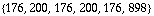 {176, 200, 176, 200, 176, 898}