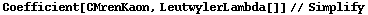 Coefficient[CMrenKaon, LeutwylerLambda[]] // Simplify