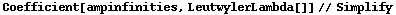 Coefficient[ampinfinities, LeutwylerLambda[]] // Simplify