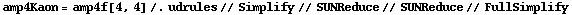 amp4Kaon = amp4f[4, 4] /. udrules // Simplify // SUNReduce // SUNReduce // FullSimplify