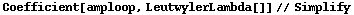 Coefficient[amploop, LeutwylerLambda[]] // Simplify
