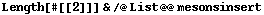 Length[#[[2]]] & /@ List @@ mesonsinsert