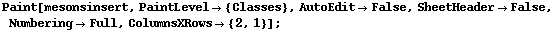 Paint[mesonsinsert, PaintLevel -> {Classes}, AutoEdit -> False, SheetHeader -> False, Numbering -> Full, ColumnsXRows -> {2, 1}] ;