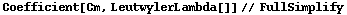 Coefficient[Cm, LeutwylerLambda[]] // FullSimplify