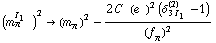 (m _ π^(I _ 1   ))^2 -> (m _ π^(�   ))^2 - (2 C^(  ) (e^(  ))^2 (δ _ (3 I _ 1)^(2) - 1))/(f _ π^(�   ))^2