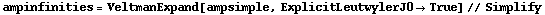 ampinfinities = VeltmanExpand[ampsimple, ExplicitLeutwylerJ0 -> True] // Simplify