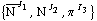 {Overscript[N^( ), _]^J _ 1, N^( )^J _ 2, π^( )^I _ 3}