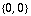 {0, 0}