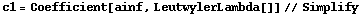 c1 = Coefficient[ainf, LeutwylerLambda[]] // Simplify