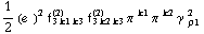 1/2 (e^(  ))^2 f _ (3 k1 k3)^(2) f _ (3 k2 k3)^(2) π^( )^k1 π^( )^k2 γ^( ) _ ρ1^2