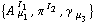 {A^( ) _ μ _ 1^I _ 1, π^( )^I _ 2, γ^( ) _ μ _ 3}