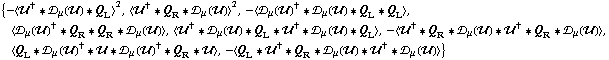 {-< ��^† '6 �s _ μ(��) '6 Q _ L >^2, < ��^† '6 Q _ R '6 �s _ μ(��) >^2, -< �s _ μ(��)^† '6 �s _ μ(��) '6 Q _ L '6 Q _ L >, < �s _ μ(��)^† '6 Q _ R '6 Q _ R '6 �s _ μ(��) >, < ��^† '6 �s _ μ(��) '6 Q _ L '6 ��^† '6 �s _ μ(��) '6 Q _ L >, -< ��^† '6 Q _ R '6 �s _ μ(��) '6 ��^† '6 Q _ R '6 �s _ μ(��) >, < Q _ L '6 �s _ μ(��)^† '6 �� '6 �s _ μ(��)^† '6 Q _ R '6 �� >, -< Q _ L '6 ��^† '6 Q _ R '6 �s _ μ(��) '6 ��^† '6 �s _ μ(��) >}