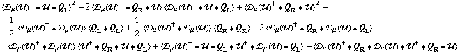 < �s _ μ(��)^† '6 �� '6 Q _ L >^2 - 2 < �s _ μ(��)^† '6 Q _ R '6 �� > < �s _ μ(��)^† '6 �� '6 Q _ L > + < �s _ μ(��)^† '6 Q _ R '6 �� >^2 + 1/2 < �s _ μ(��)^† '6 �s _ μ(��) > < Q _ L '6 Q _ L > + 1/2 < �s _ μ(��)^† '6 �s _ μ(��) > < Q _ R '6 Q _ R > - 2 < �s _ μ(��)^† '6 Q _ R '6 �s _ μ(��) '6 Q _ L > - < �s _ μ(��)^† '6 �s _ μ(��) > < ��^† '6 Q _ R '6 �� '6 Q _ L > + < �s _ μ(��)^† '6 �� '6 Q _ L '6 ��^† '6 �s _ μ(��) '6 Q _ L > + < �s _ μ(��)^† '6 Q _ R '6 �s _ μ(��) '6 ��^† '6 Q _ R '6 �� >