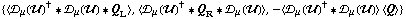 {< �s _ μ(��)^† '6 �s _ μ(��) '6 Q _ L >, < �s _ μ(��)^† '6 Q _ R '6 �s _ μ(��) >, -< �s _ μ(��)^† '6 �s _ μ(��) > < Q >}