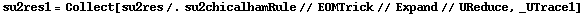 su2res1 = Collect[su2res /. su2chicalhamRule // EOMTrick // Expand // UReduce, _UTrace1]