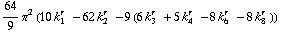 64/9 π^2 (10 k _ 1^(r  ) - 62 k _ 2^(r  ) - 9 (6 k _ 3^(r  ) + 5 k _ 4^(r  ) - 8 k _ 6^(r  ) - 8 k _ 8^(r  )))
