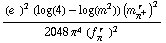 ((e^(  ))^2 (log(4) - log(m^2)) (m _ π^+^(� r  ))^2)/(2048 π^4 (f _ π^(� r  ))^2)