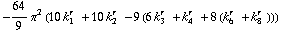 -64/9 π^2 (10 k _ 1^(r  ) + 10 k _ 2^(r  ) - 9 (6 k _ 3^(r  ) + k _ 4^(r  ) + 8 (k _ 6^(r  ) + k _ 8^(r  ))))