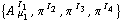 {A^( ) _ μ _ 1^I _ 1, π^( )^I _ 2, π^( )^I _ 3, π^( )^I _ 4}