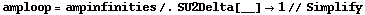 amploop = ampinfinities /. SU2Delta[__] -> 1 // Simplify
