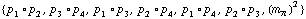 {p _ 1 &deg; p _ 2, p _ 3 &deg; p _ 4, p _ 1 &deg; p _ 3, p _ 2 &deg; p _ 4, p _ 1 &deg; p _ 4, p _ 2 &deg; p _ 3, (m _ π^(�   ))^2}