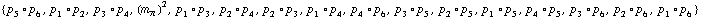 {p _ 5 &deg; p _ 6, p _ 1 &deg; p _ 2, p _ 3 &deg; p _ 4, (m _ π^(�   ))^2, p _ 1 &deg; p _ 3, p _ 2 &deg; p _ 4, p _ 2 &deg; p _ 3, p _ 1 &deg; p _ 4, p _ 4 &deg; p _ 6, p _ 3 &deg; p _ 5, p _ 2 &deg; p _ 5, p _ 1 &deg; p _ 5, p _ 4 &deg; p _ 5, p _ 3 &deg; p _ 6, p _ 2 &deg; p _ 6, p _ 1 &deg; p _ 6}