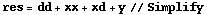 res = dd + xx + xd + y // Simplify