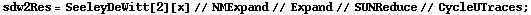sdw2Res = SeeleyDeWitt[2][x] // NMExpand // Expand // SUNReduce // CycleUTraces ;