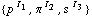 {p^( )^I _ 1, π^( )^I _ 2, s^( )^I _ 3}