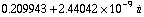 0.2099432372680377`  + 2.440416361843894`*^-9 i