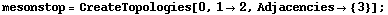 mesonstop = CreateTopologies[0, 1 -> 2, Adjacencies -> {3}] ;